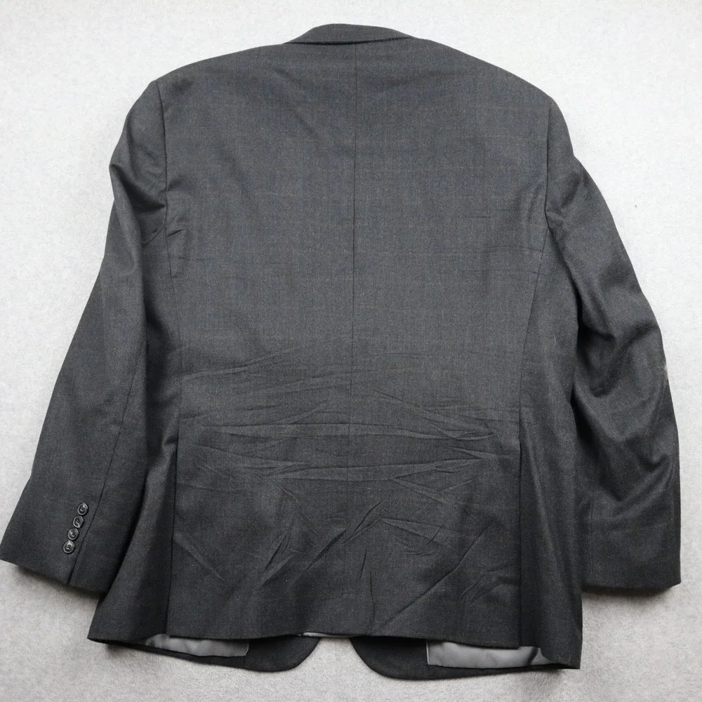 Jos. A. Bank Blazer Mens 46R 1905 Charcoal Wool Tailored Fit Glen Plaid Jacket